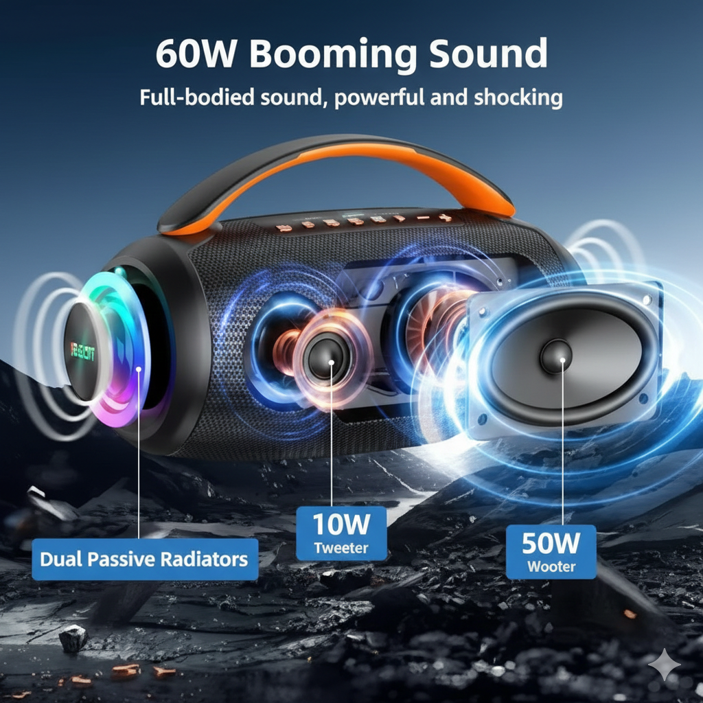 Hopestar A60 100W Portable Bluetooth Speaker – Powerful Outdoor Party Sound