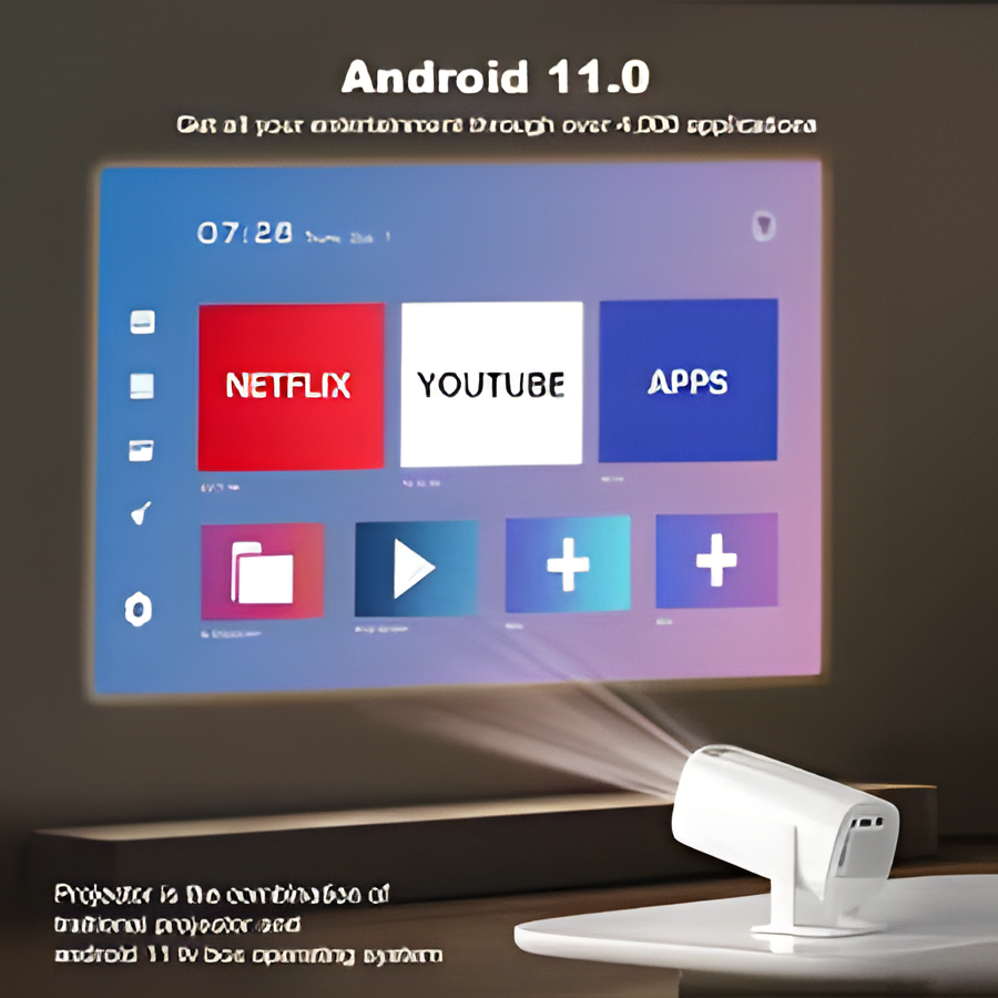 4K Mini Projector โ Ultra HD Smart Home Theater Projector with Portable Design