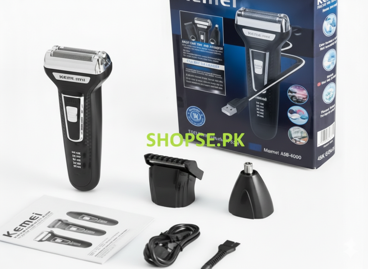 Kemei KM-6330 3-in-1 Grooming Kit – Rechargeable Hair Clipper, Shaver & Nose Trimmer