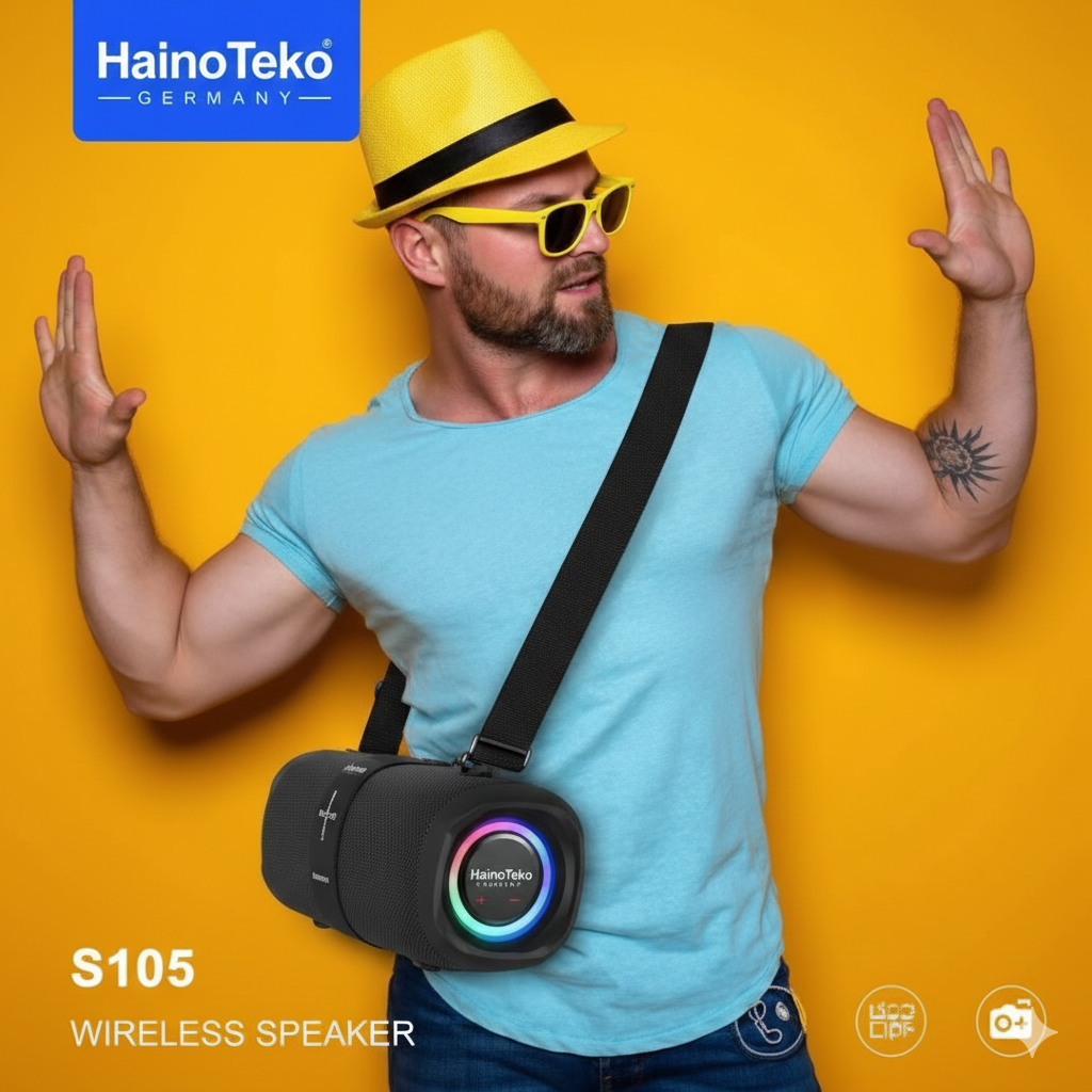 Haino Teko S105 Wireless Portable Speaker – Deep Bass & Bluetooth Connectivity