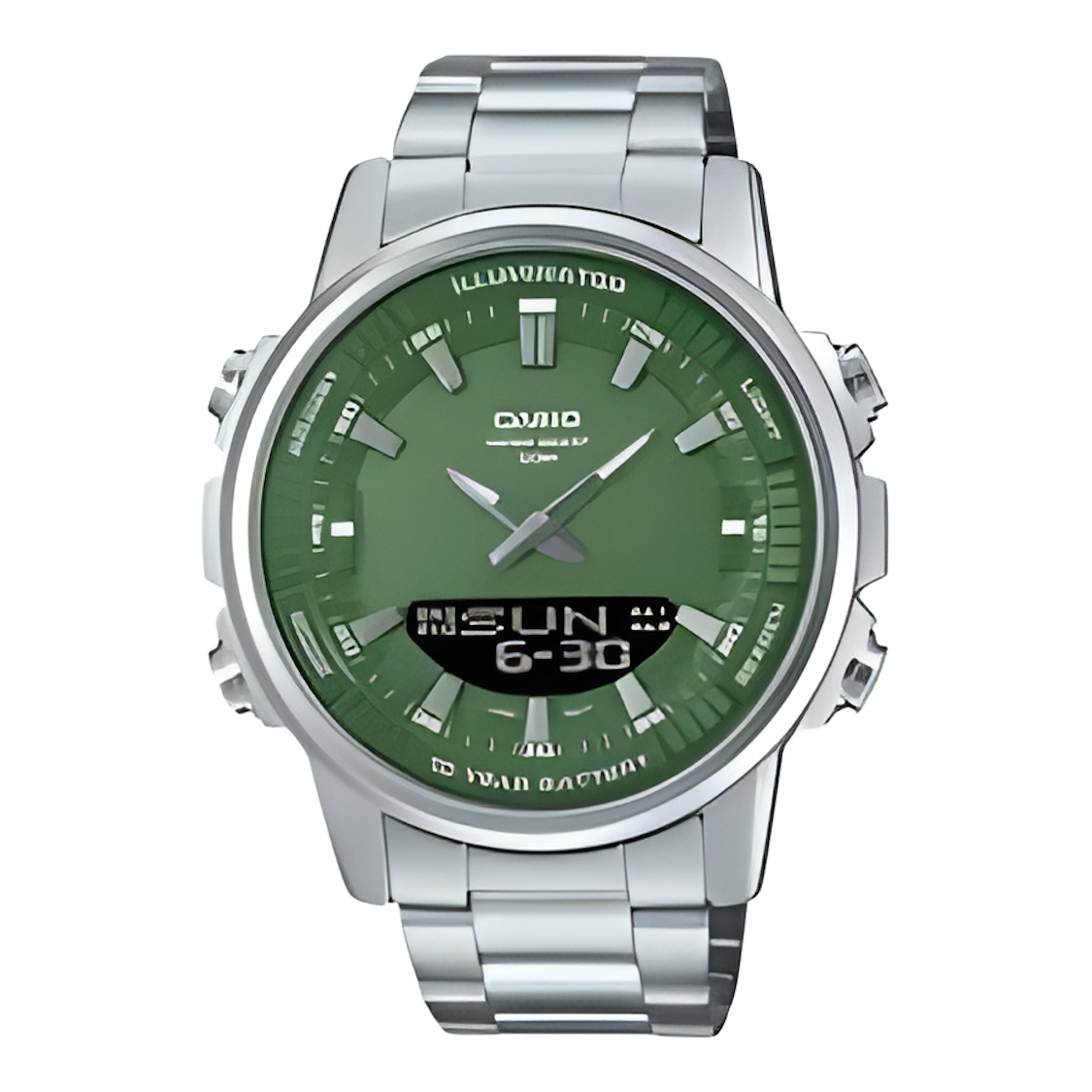 Casio AMW-880D Analog-Digital Watch – Dual Display, Stainless Steel Band & 100M Water Resistant | FutureTech