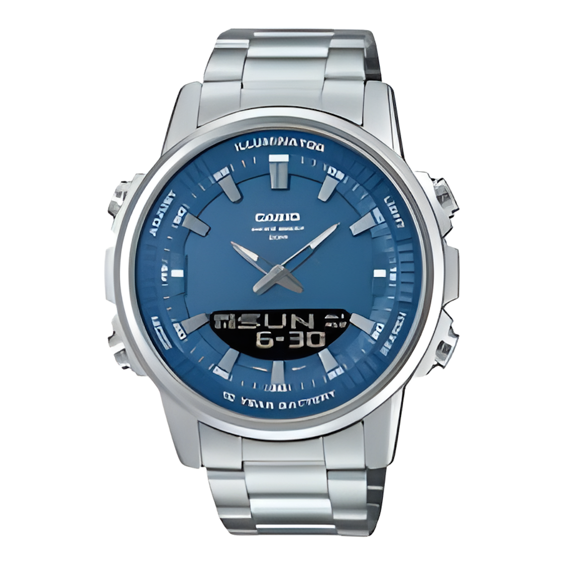 Casio AMW-880D Analog-Digital Watch – Dual Display, Stainless Steel Band & 100M Water Resistant | FutureTech