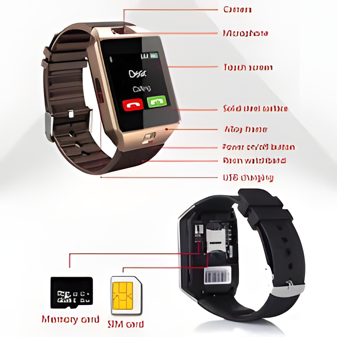 DZ09 Smart Mobile Watch – SIM Card, Bluetooth Calling & Touch Screen