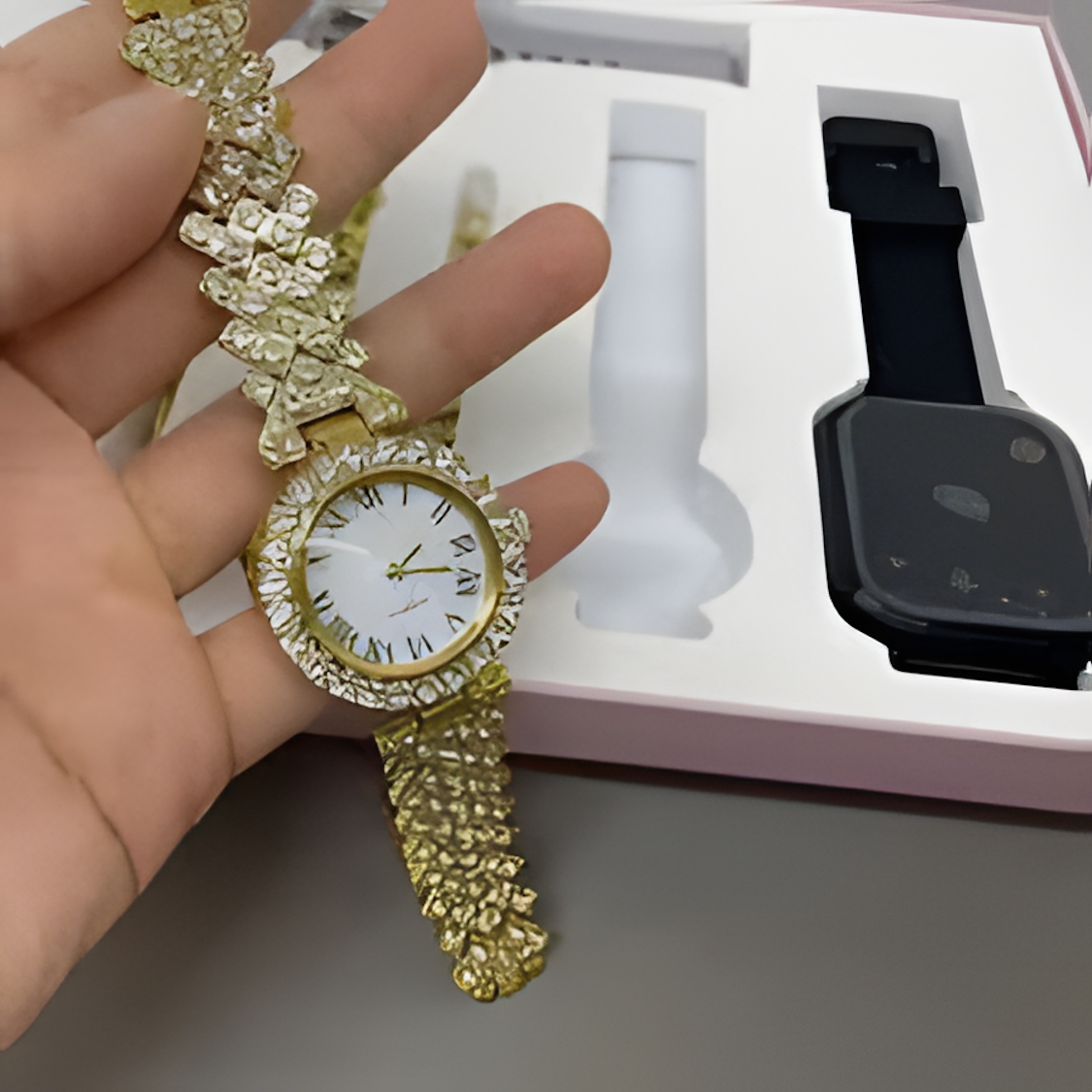 A58 Plus Smart Watch 6‑in‑1 Gift Set – 6-in-1 Gift Set with Bluetooth Calling & Health Tracking