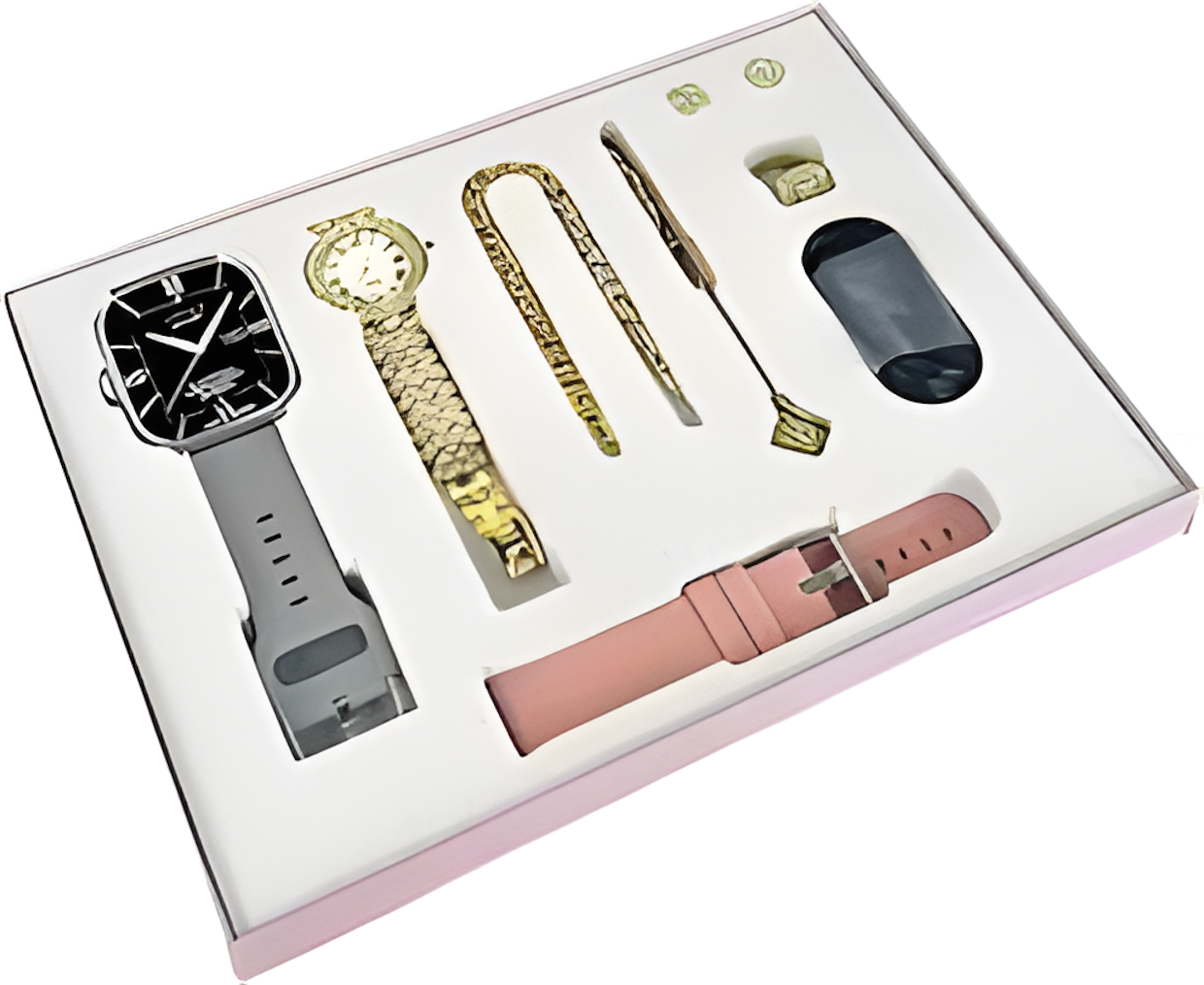 A58 Plus Smart Watch 6‑in‑1 Gift Set – 6-in-1 Gift Set with Bluetooth Calling & Health Tracking