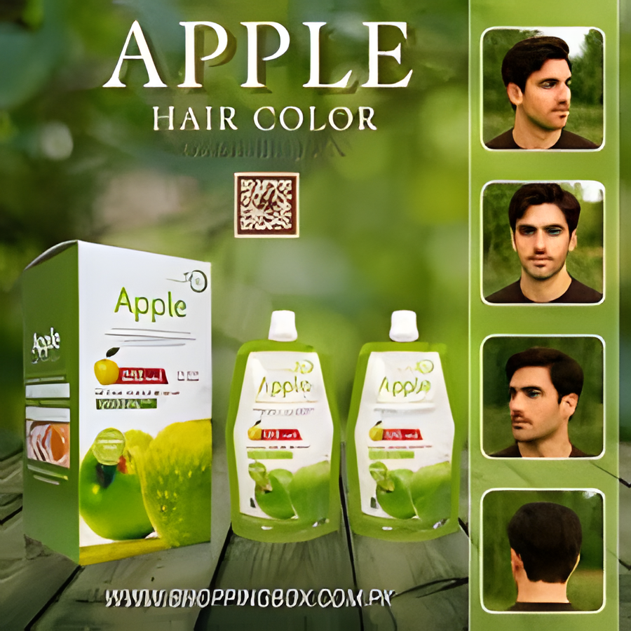 Apple Hair Colour Cream – Long-Lasting Hair Dye with Natural Shine & Full Grey Coverage